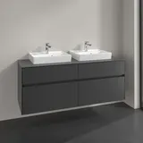 Villeroy & Boch V&B Waschtischunterschrank Collaro 140x54,8x50cm, f 2 WT, LED 10 W, gaphite