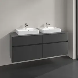 Villeroy & Boch V&B Waschtischunterschrank Collaro 140x54,8x50cm, f 2 WT, LED 10 W, gaphite