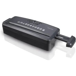 Hama Aktenvernichter Einzug Aktenvernichter professionell Home Office (Streifenschnitt, Schredder, elektrisch, Aktenvernichter Aufsatz als Büro Zubehör, 6 Blatt Papier, Sicherheitsstufe 1 DSGVO)