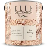 Crown ELLE DECORATION Raw Beauty No. 539, 2,5 L, extra-matte Premium Wandfarbe für Innen, für Wände und Holz, hohe Deckkraft, Innenfarbe,Spiegelt die Töne von Vintage-Spitze wider