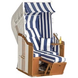 Sunny Smart Natur24 Gartenstrandkorb Rustikal 250 Plus 1-Sitzer Kunststoffgeflecht Weiß-Blau