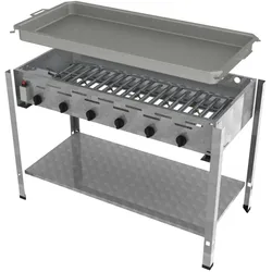 ChattenGlut Professional Gastrobräter 6-flammig Standgerät 27,0kW und Pfanne