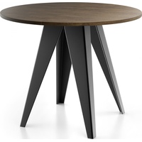 WFL GROUP Esstisch Glory, Modern Rund Tisch mit pulverbeschichteten Metallbeinen braun 100 cm x 76 cm x 100 cm