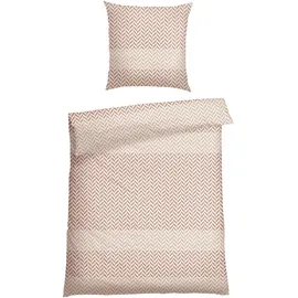 SCHIESSER Maribel Fischgrat Taupe 135 x 200 cm + 80 x 80 cm