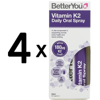 (100 ml, 819,40 EUR/1L) 4 x (BetterYou Vitamin K2 Oral Daily Oral Spray - 25 ml