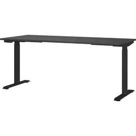 Germania Schreibtisch GERMANIA "Lemont", grau (graphit, schwarz, graphit), B:180cm H:72cm T:80cm, Tische, Schreibtisch, Elektrisch höhenverstellbarer Schreibtisch
