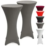 Beautissu Stehtischhusse Stella Anthrazit Ø 80 cm 2tlg