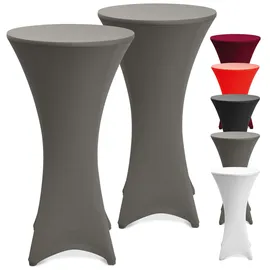 Beautissu Stehtischhusse Stella Anthrazit Ø 80 cm 2tlg