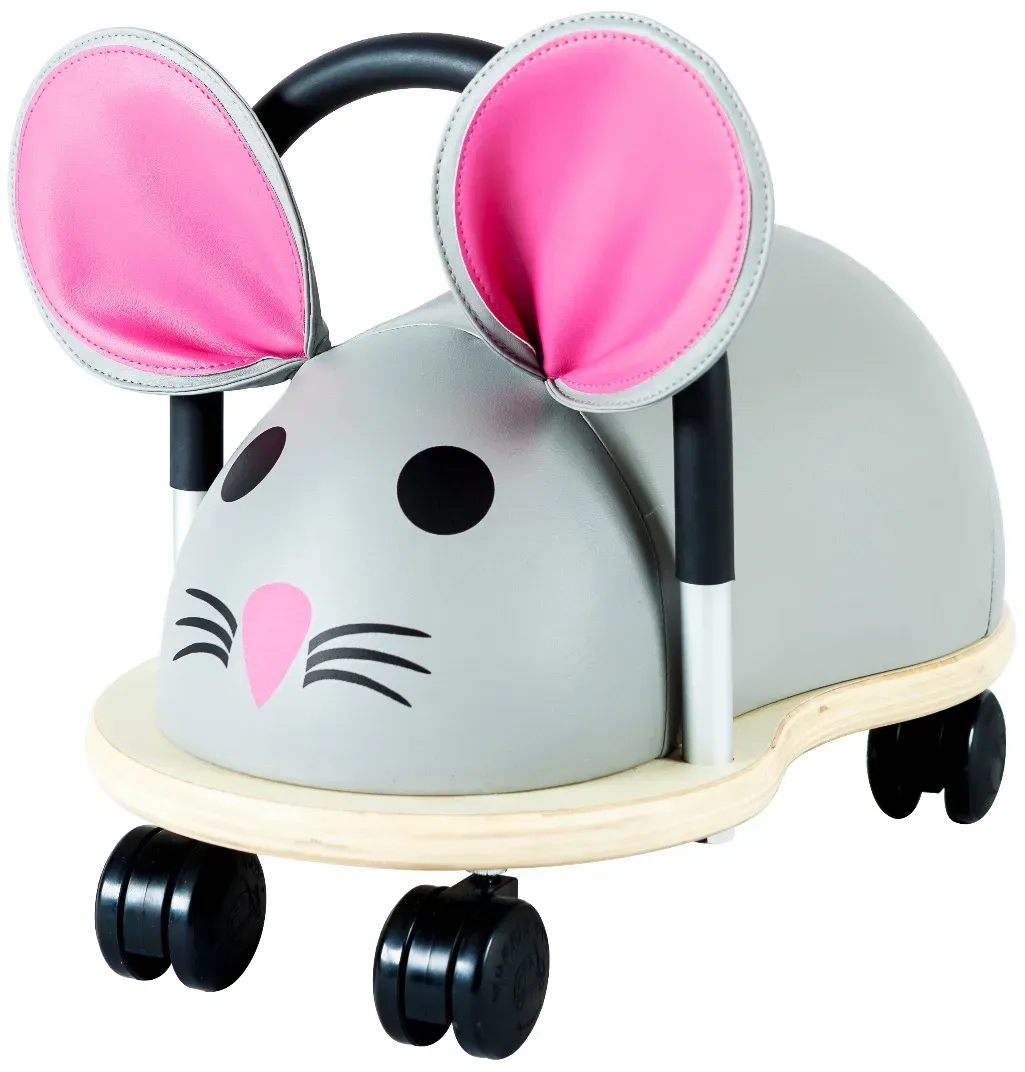 Wheely Bug Maus Rutschfahrzeug Holz fcr Kleinkinder braun - 38x23x22 cm, ab 1 Jahr, hohe Kippsicherheit, wendige 4 Rollen
