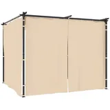 vidaXL Pavillon inkl. Seitenteilen 3 x 3 m creme