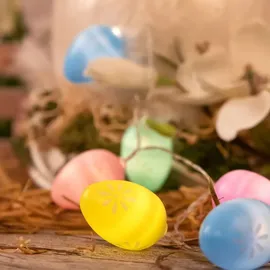 IDENA LED Lichterkette Ostern Flower 1 m Warmweiß