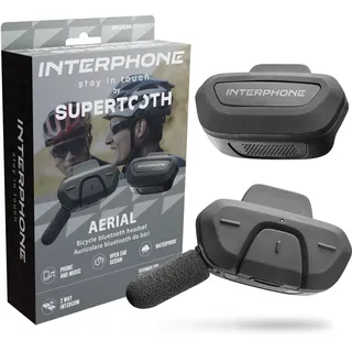 INTERPHONE AERIAL Fahrradhelm Headset für eine Person – Fahrrad Headset für eine Kommunikation bis 300 m, Gegensprechanlage für Fahrrad-Helm mit Bluetooth für GPS, wasserfest und mit Staubfilter