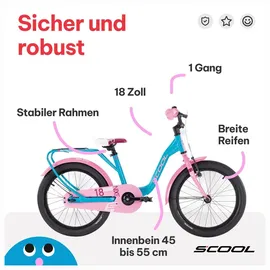 S'COOL niXe 18 Zoll RH 28 cm blau/pink