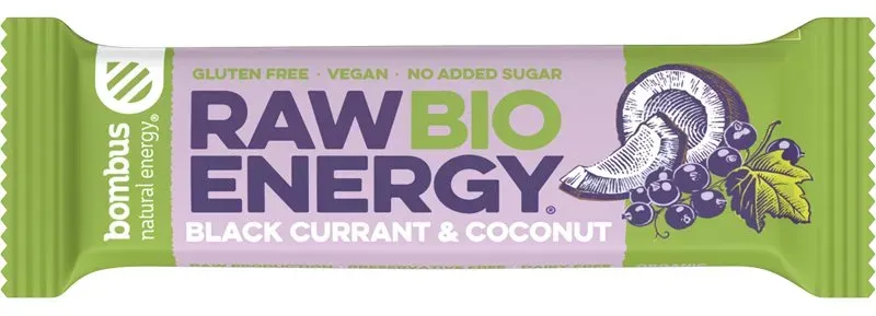 Bombus Raw Energy BIO Fruchtriegel in BIO-Qualität Geschmack Black Currant & Coconut 50 g