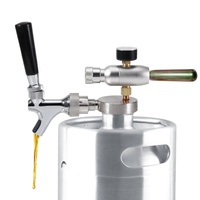 TEUOPIOE Bierspeer Wasserhahn Homebrew Mini Bierfass Weinspender Kit Edelstahl Für 2L 3.6L 4L Mini Keg Bier Growler