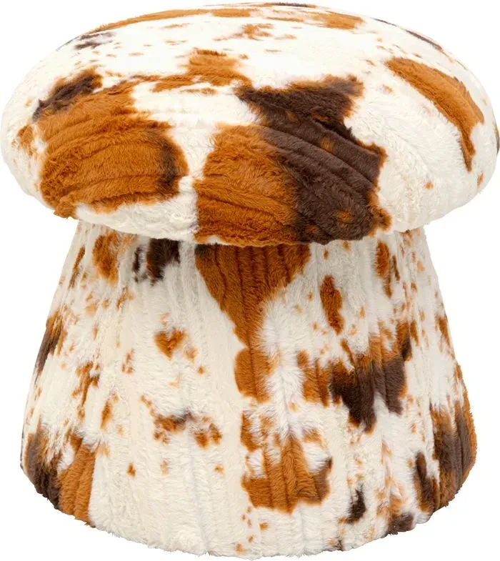 KARE DESIGN Hocker Muchroom Cow 71547 Fell Braun, Weiß Braun /