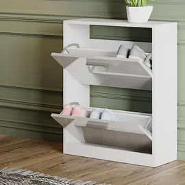 Vicco Schuhschrank Gizmo, Weiß Hochglanz 59 x 72.5 cm 2 Fächern