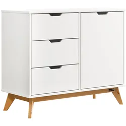 Sideboard Borneo Weiß/Natur Kiefer 96x40x79cm FSC® zertifiziert