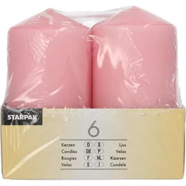 Papstar Stumpenkerze 11,5 x 6 cm 6 St. altrosa