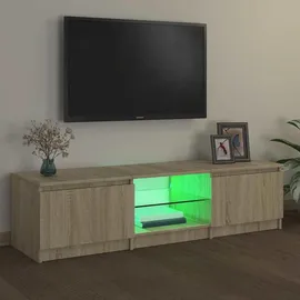vidaXL TV-Schrank mit LED-Leuchten 140x35,5 cm Braun Holz