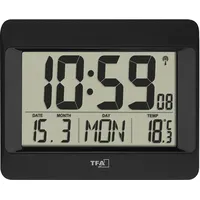 TFA Digitale Wanduhr 21,5 cm 60.4519,01 Schwarz