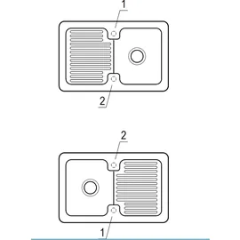 Villeroy & Boch Condor 45 fossil + Excenterbetätigung + Lochbohrungen
