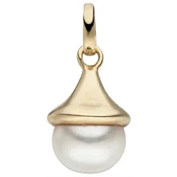 Perlen-Anhänger JOBO "Anhänger mit Perle", gold (goldfarben), Schmuckanhänger, Damen, Silber 925 (Sterlingsilber)-Perlen, Silber 925 (Sterlingsilber), Perlen, 925 Silber vergoldet mit Süßwasser-Zuchtperle
