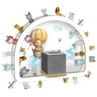 Holzura Kinderregal Tonie Regal Regenbogen mit magnetischem Rahmen für Toniefiguren bunt