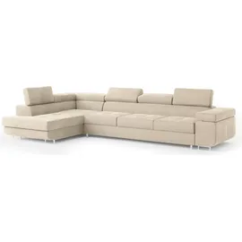 masseno Ecksofa VICENTE Polyester 2-Sitzer Creme