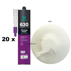 20 x Ramsauer 630 Montage Kleber weiß 1K Acryl Kleber Klebstoff 400g Kartusche