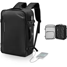 Vevor Vakuum-Rucksack, 65 L, erweiterbarer Vakuumkompressions-Reiserucksack, mit TSA-zugelassenem Schloss, mehreren Taschenfächern, wasserabweisendem Handgepäck, ohne Pumpe, Schwarz