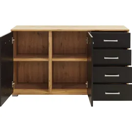 Priess Kombikommode 123 x 71 x 38 cm Schwarz