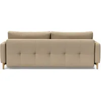 Schlafsofa INNOVATION LIVING TM "Pyxis 3-Sitzer mit extrabreiter Bettfunktion, Skandi-Design" Sofas Gr. B/H/T: 232cm x 67cm x 114cm, Polyester, braun (mocha) Multifunktionssofa, extrabequem durch Taschenfederkern, Dauerschläfer