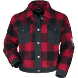 RED by EMP Damen schwarz-rot karierte Lumberjacke im stylischen kurzen Schnitt XL - XL