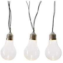 MARELIDA LED Solar Lichterkette mit 10 transparenten Glühbirnen - L: 4,5m - Lichtsensor -...