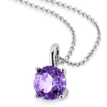 Orolino Kette mit Anhänger "Gold 585 mit natürlichem Amethyst 45cm lang", weiß, Halsketten, Damen, 45cm, Gold, L: 45 B: 7mm, glänzend, B:7mm