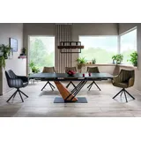 Design Esstisch GN-111 Keramik Marmor Schwarz - Eiche ausziehbar Esszimmer Tisch - Schwarz