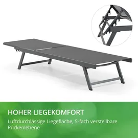 LECO Elina Sonnenliege 149 x 63 x 96 cm Grau