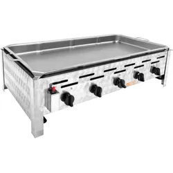 Locher Gas-Kombi-Tischbräter 5-flammig, mit Stahlblechpfanne - 60 mm hoch