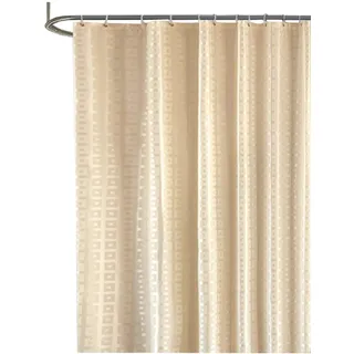 MaxAst Gitter Duschvorhang Anti Schimmel, Beige Badewanne Vorhang 180x220CM, Antibakteriell Wasserdicht mit Kunststoff Ringe Kein Rost