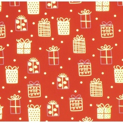 Star Geschenkpapier, Geschenkpapier Geschenke Muster 70cm x 2m Rolle rot / gold