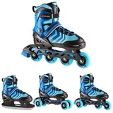 Nils Extreme 4-In-1 Inliner Eishockey Devin, Farbe:Schwarz-Blau, Größe:L(39-43)