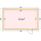 Telluria Gartenhaus Telluria Classico 3,58 x 6,28 m Grau