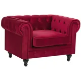 Beliani Sessel, Rot, 1-Sitzer, 110x70x75 cm, Wohnzimmer, Sessel, Polstersessel