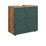 Vicco Waschbeckenunterschrank Irma Goldkraft Eiche/Grün 60 x 59 cm