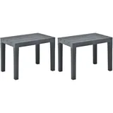 vidaXL Gartenbänke 2 Stk. Anthrazit Kunststoff