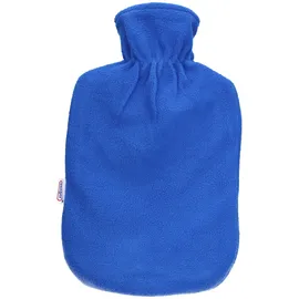 sänger Wärmflasche mit Fleecebezug, 2,0 Liter (blau)