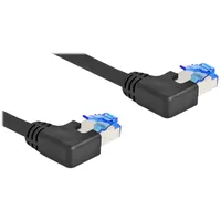 Delock RJ45 Netzwerkkabel Cat.6A S/FTP links gewinkelt 0,5 m schwarz