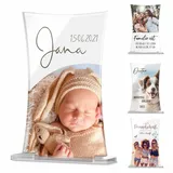 CHRISCK design Selbst gestaltetes Acryl Glasbild mit Foto und Text - personalisiertes Geschenk Geburt Baby - Geschenkidee Mama Muttertag - Fotogeschenk Partner Eltern Freunde Geburtstag