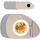 Relaxdays Platzdeckchen mit Untersetzern, 6er Set, 30 x 40,5 cm abwischbar, ovales Tischset, grau/beige